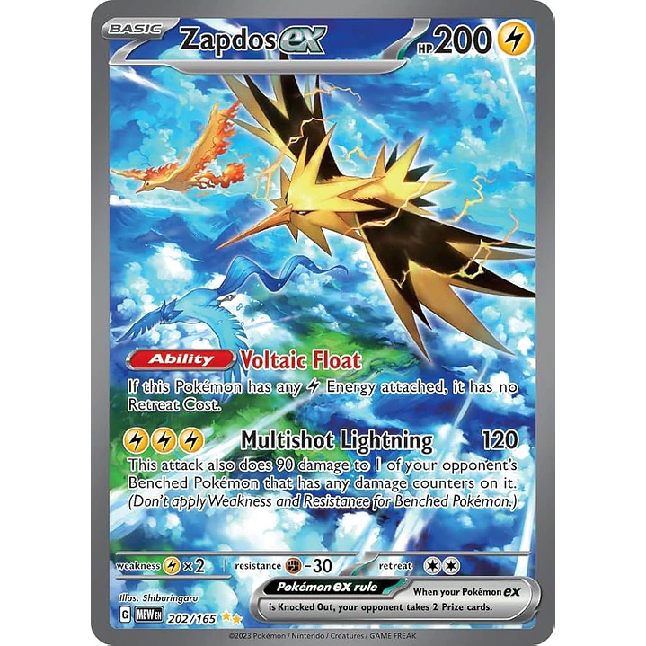 Zapdos ex #202/165 Pokémon Scarlet & Violet 151 1