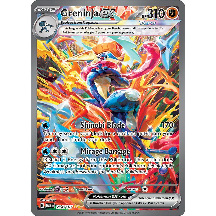 Greninja ex #214/167 Pokémon Twilight Masquerade 1
