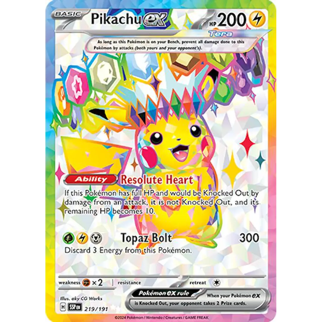 Pikachu ex #219/191 Pokémon Surging Sparks 1