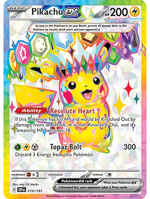 Pikachu ex #219/191 Pokémon Surging Sparks