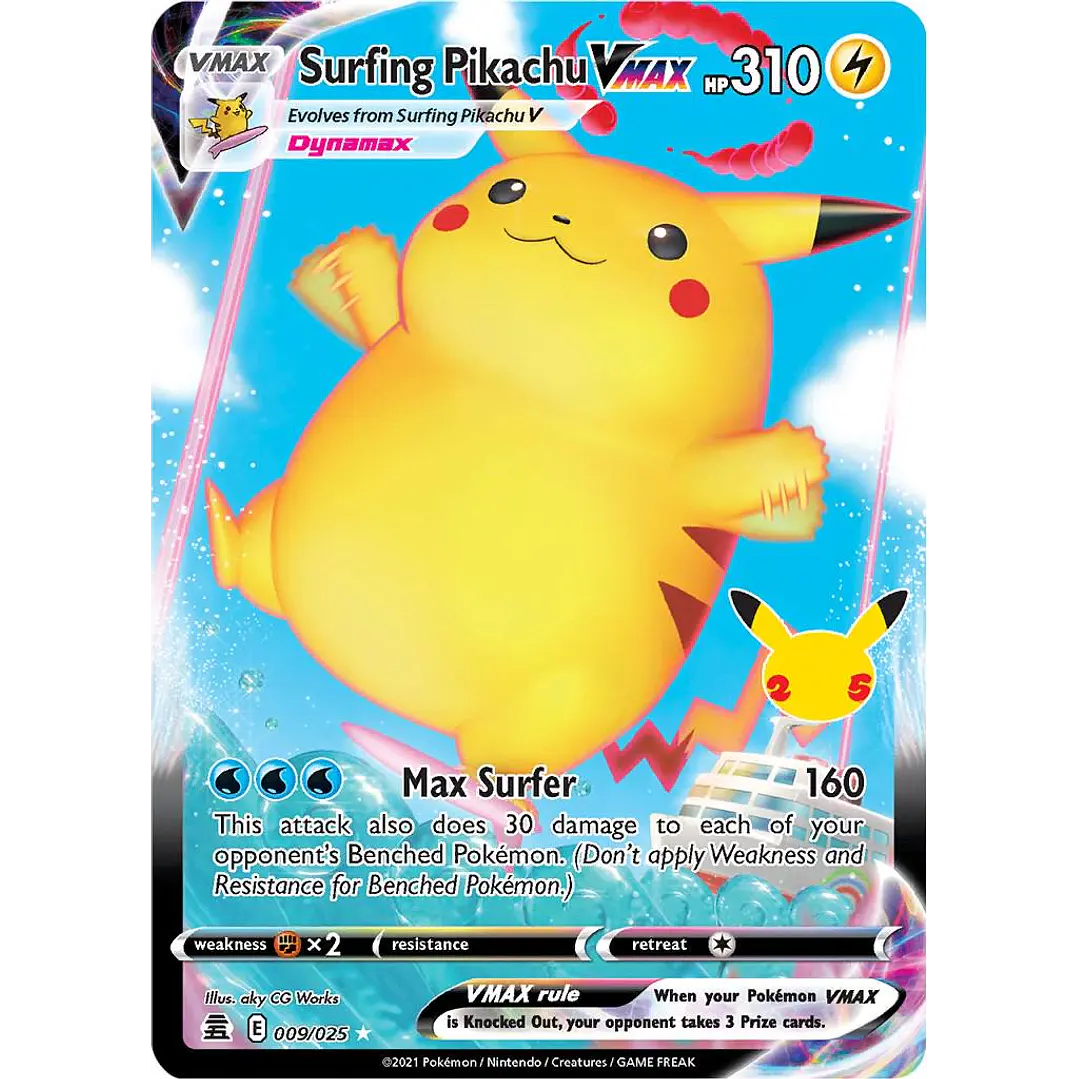 Surfing Pikachu VMAX #9/25 Pokémon Celebrations 1