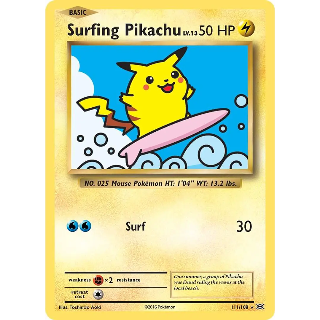 Surfing Pikachu #111/108 Pokémon Evolutions 1