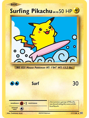 Surfing Pikachu #111/108 Pokémon Evolutions
