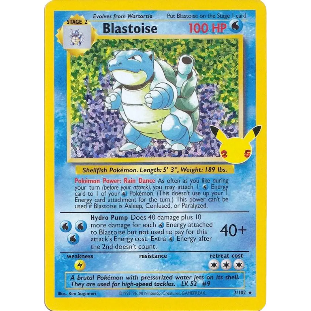 Blastoise #2/102 Pokémon Celebrations 1