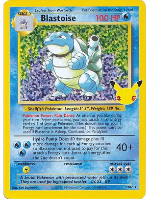 Blastoise #2/102 Pokémon Celebrations