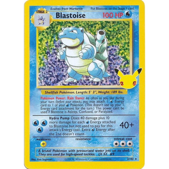Blastoise #2/102 Pokémon Celebrations 1