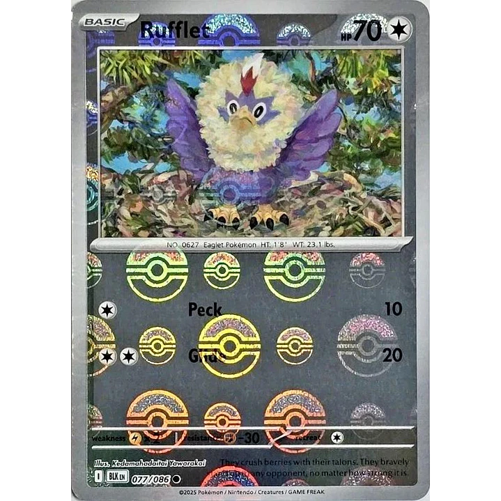 Rufflet [Poke Ball] #77/86 Pokémon Black Bolt 1