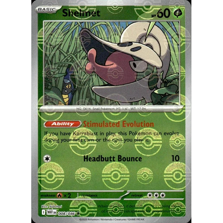 Shelmet [Poke Ball] #8/86 Pokémon White Flare 1