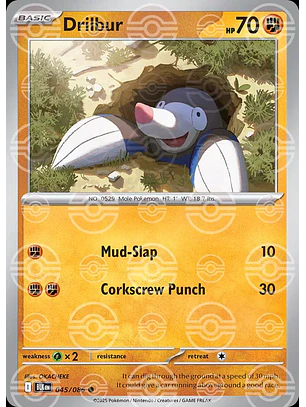Drilbur [Poke Ball] #45/86 Pokémon Black Bolt