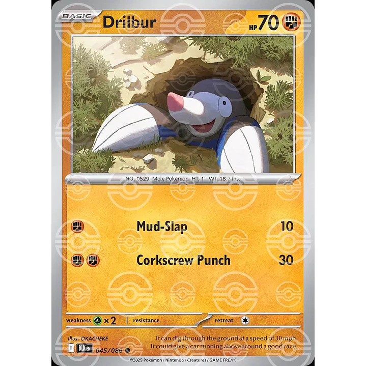 Drilbur [Poke Ball] #45/86 Pokémon Black Bolt 1