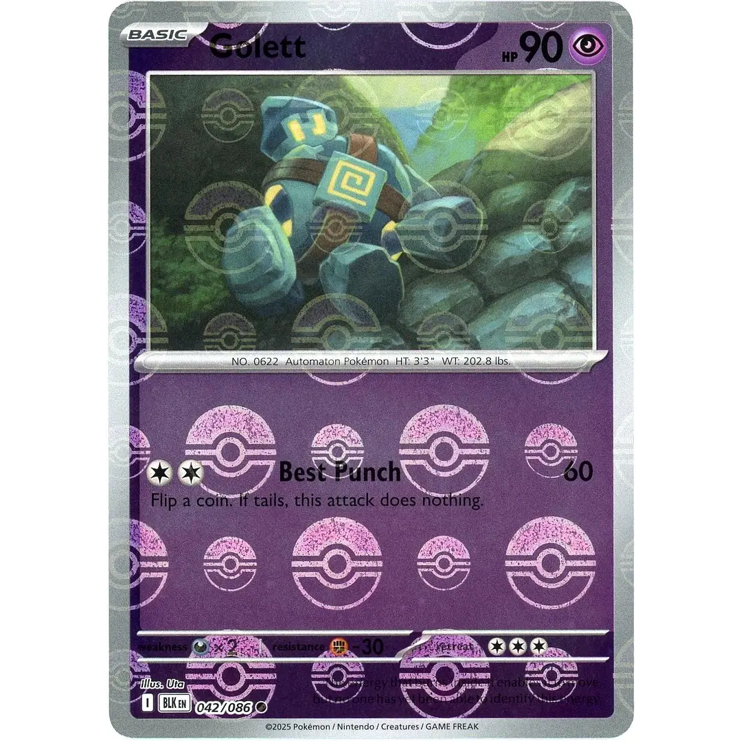 Golett [Poke Ball] #42/86 Pokémon Black Bolt 1