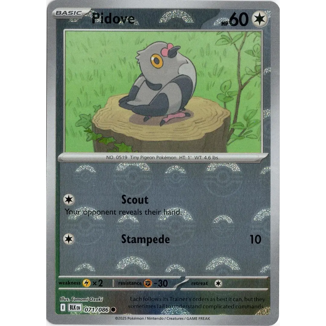 Pidove [Poke Ball] #71/86 Pokémon Black Bolt 1