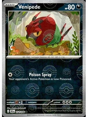 Venipede [Poke Ball] #54/86 Pokémon Black Bolt