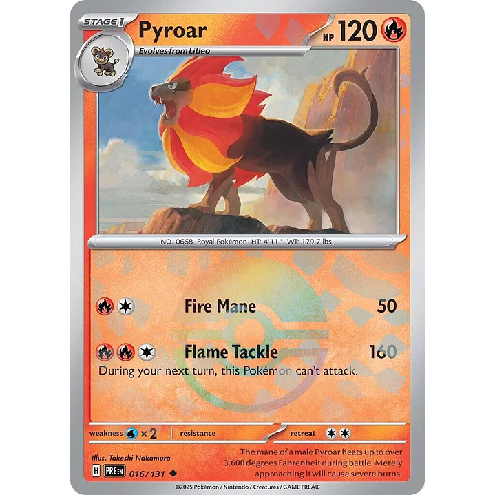 Pyroar [Poke Ball] #16/131 Pokémon Prismatic Evolutions 1