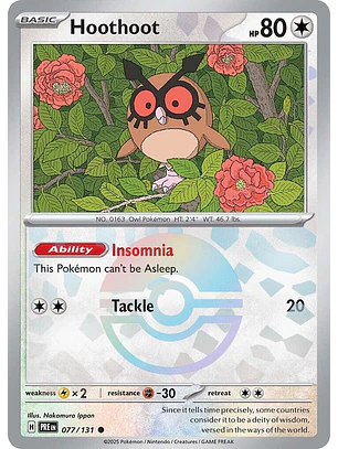 Hoothoot [Poke Ball] #77/131 Pokémon Prismatic Evolutions