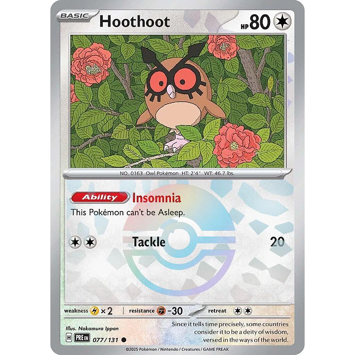 Hoothoot [Poke Ball] #77/131 Pokémon Prismatic Evolutions 1