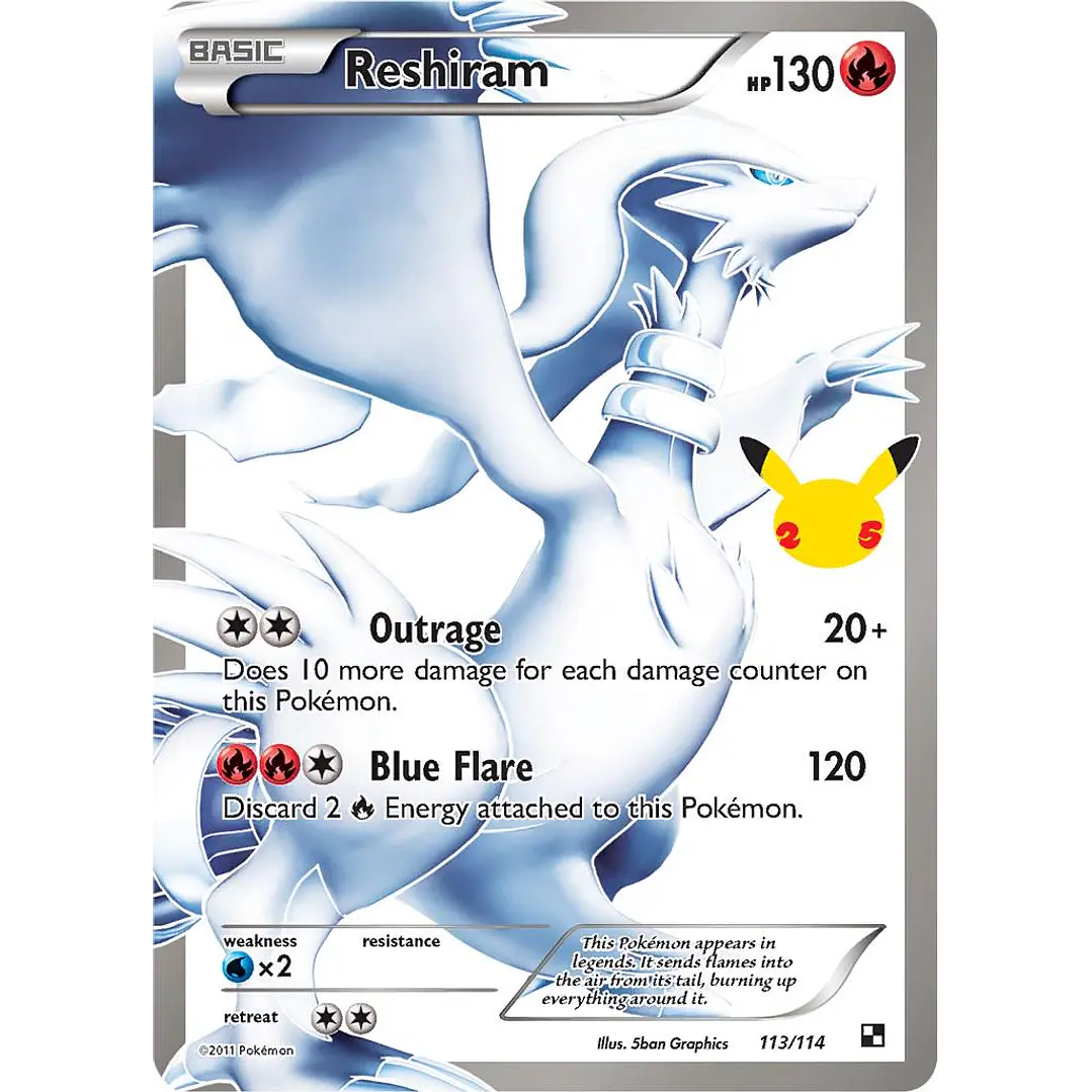 Reshiram #113/114 Pokémon Celebrations 1