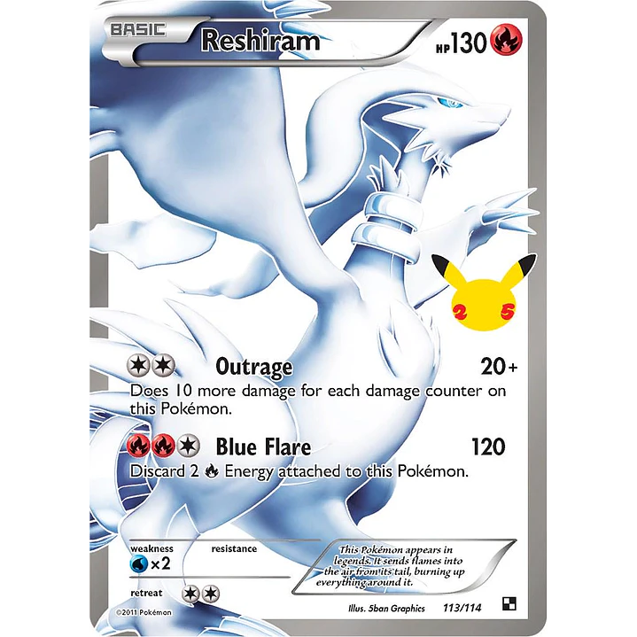 Reshiram #113/114 Pokémon Celebrations 1