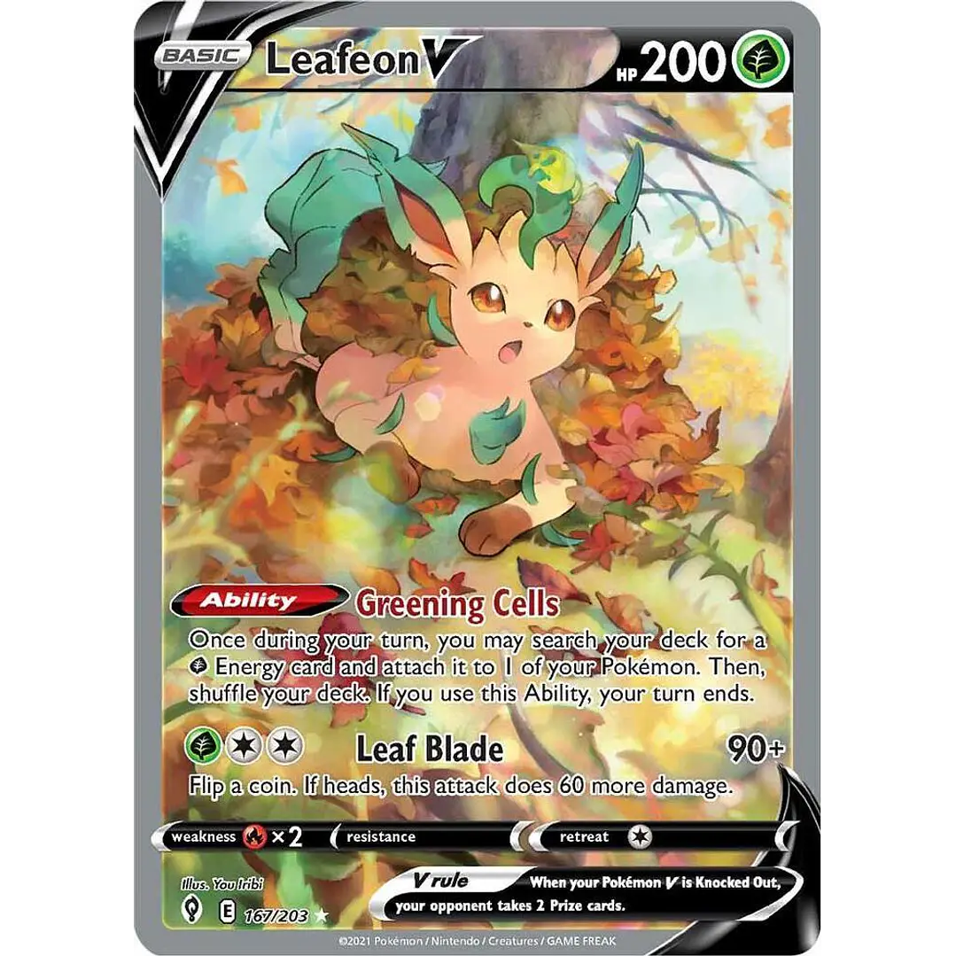 Leafeon V #167/203 Pokémon Evolving Skies 1