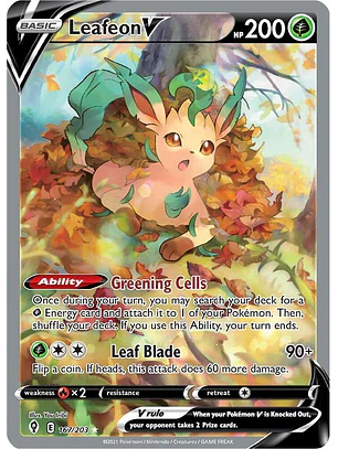 Leafeon V #167/203 Pokémon Evolving Skies
