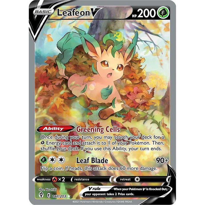 Leafeon V #167/203 Pokémon Evolving Skies 1