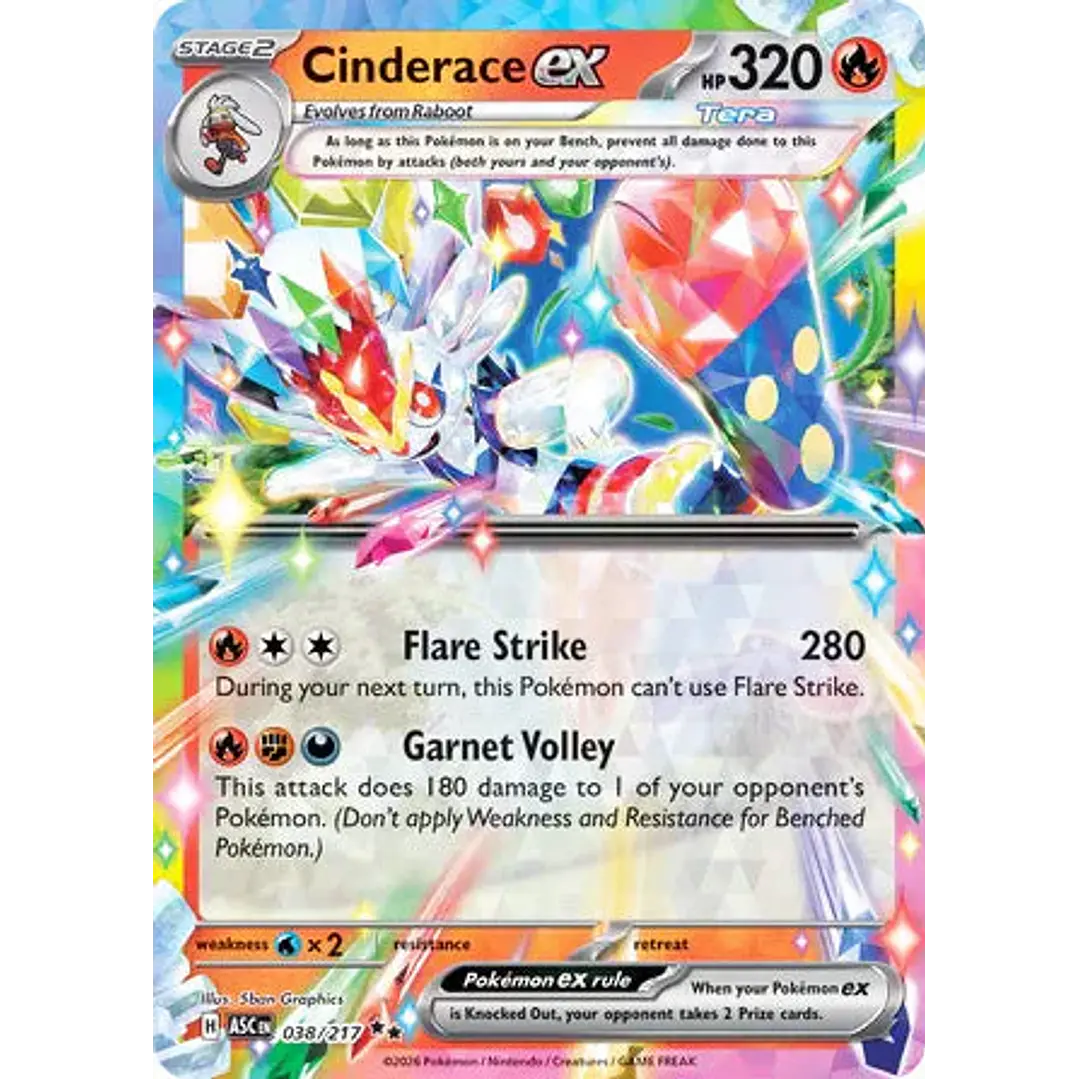 Cinderace ex - 038/217 Ascended Heroes 1