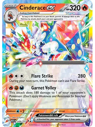 Cinderace ex - 038/217 Ascended Heroes