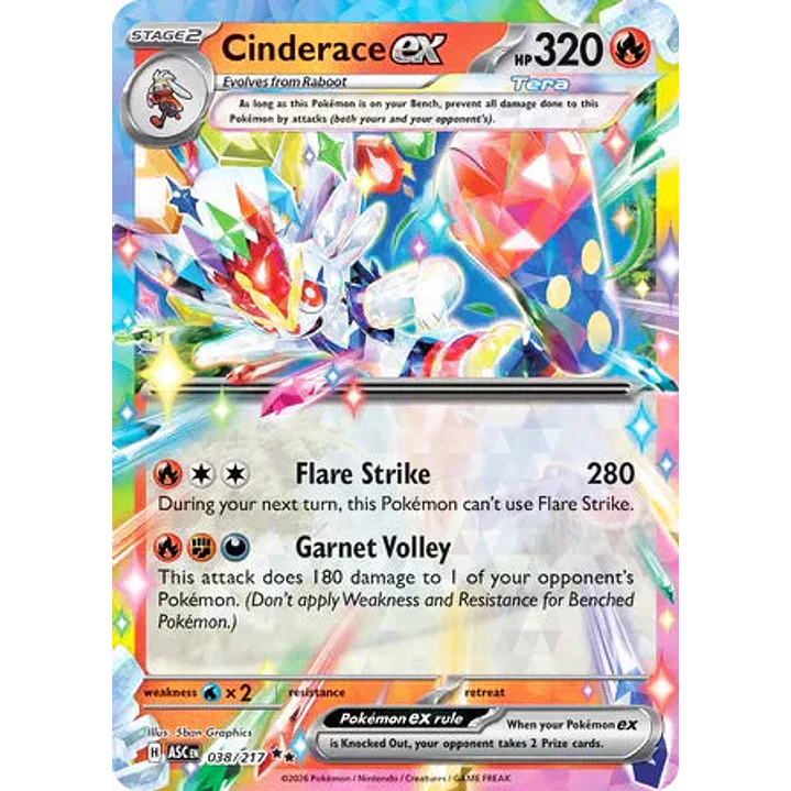Cinderace ex - 038/217 Ascended Heroes 1