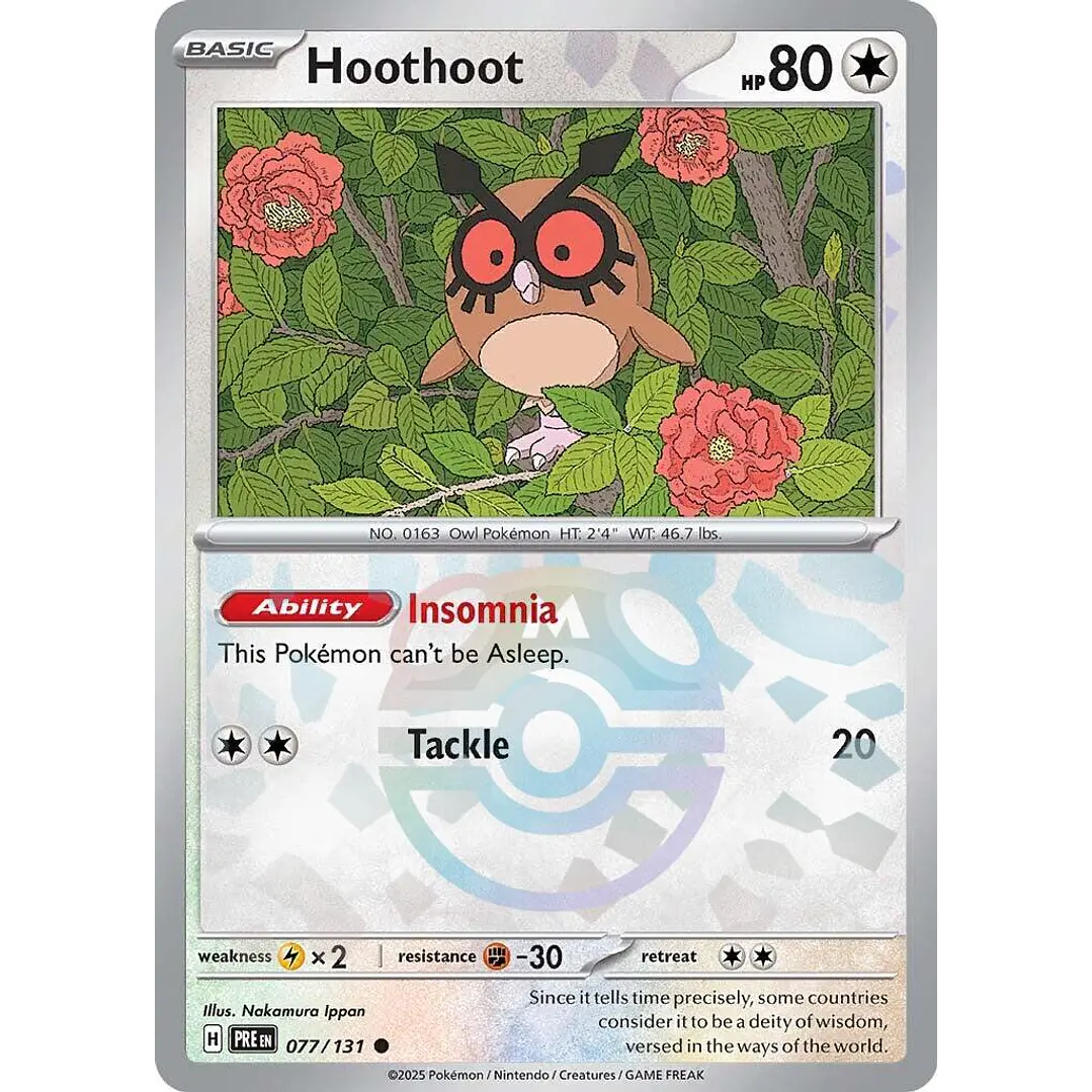 Hoothoot [Master Ball] #77/131 Pokémon Prismatic Evolutions 1