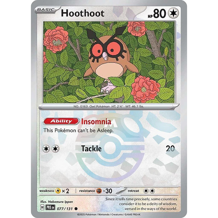 Hoothoot [Master Ball] #77/131 Pokémon Prismatic Evolutions 1