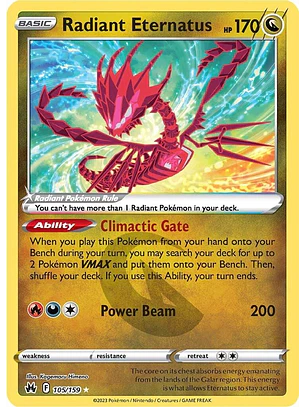 Radiant Eternatus #105/159 Pokémon Crown Zenith