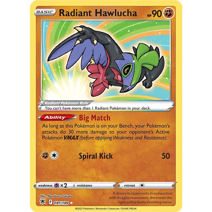 Radiant Hawlucha #81/189 Pokémon Astral Radiance 1