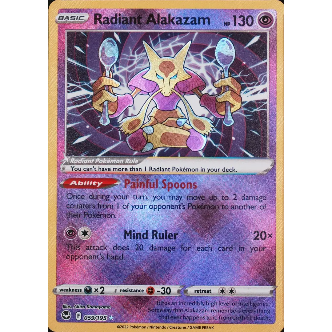 Radiant Alakazam #59/195 Pokémon Silver Tempest 1