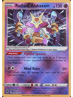 Radiant Alakazam #59/195 Pokémon Silver Tempest