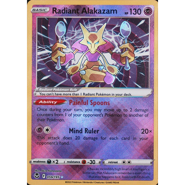 Radiant Alakazam #59/195 Pokémon Silver Tempest 1