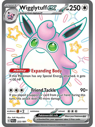 Wigglytuff ex #222/91 Pokémon Paldean Fates