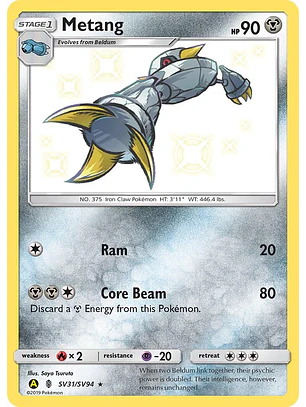 Metang #SV31/SV94 Pokémon Hidden Fates