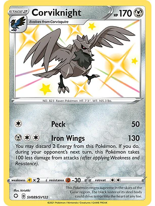 Corviknight #SV089/SV122 Pokémon Shining Fates