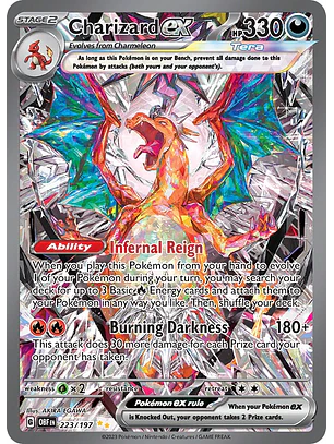 Charizard ex #223/197 Pokémon Obsidian Flames