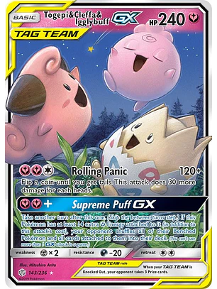 Togepi & Cleffa & Igglybuff GX #143/236 Pokémon Cosmic Eclipse