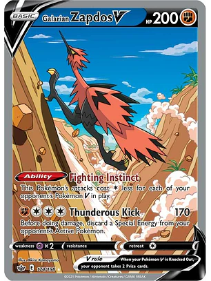Galarian Zapdos V #174/198 Pokémon Chilling Reign
