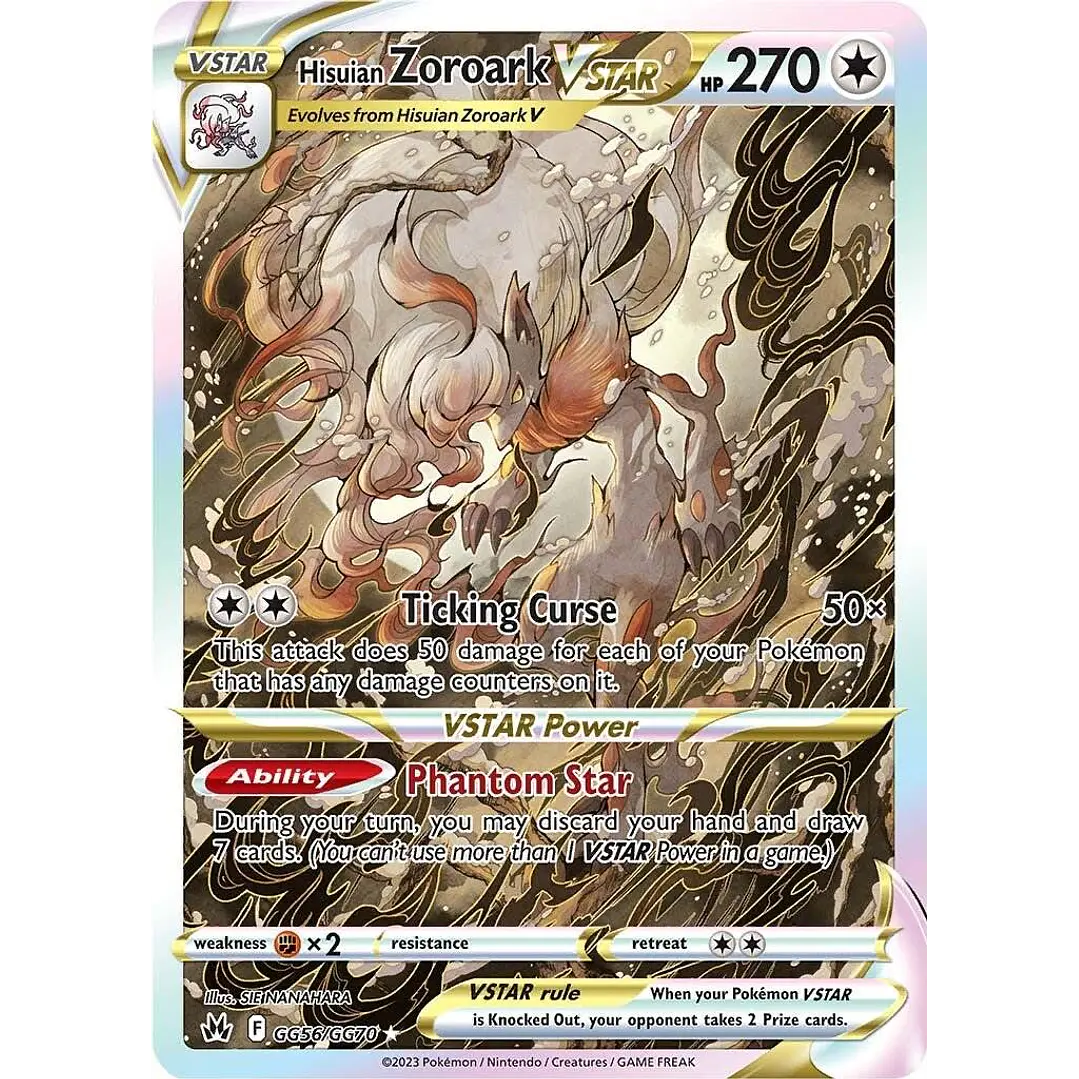 Hisuian Zoroark VSTAR #GG56/GG70 Pokémon Crown Zenith 1