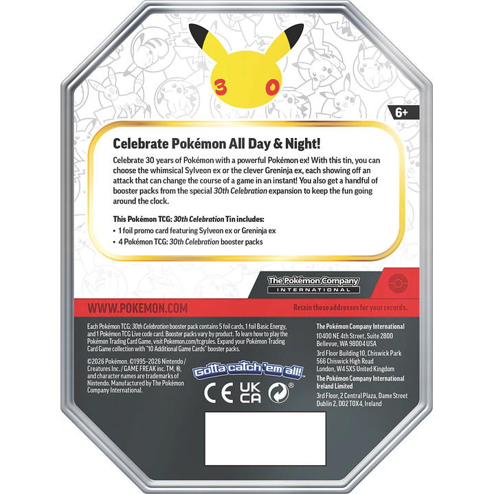 [PREVENTA 04/12/2026] Pokémon TCG: 30th Celebration Greninja ex Tin - (INGLÉS) 2