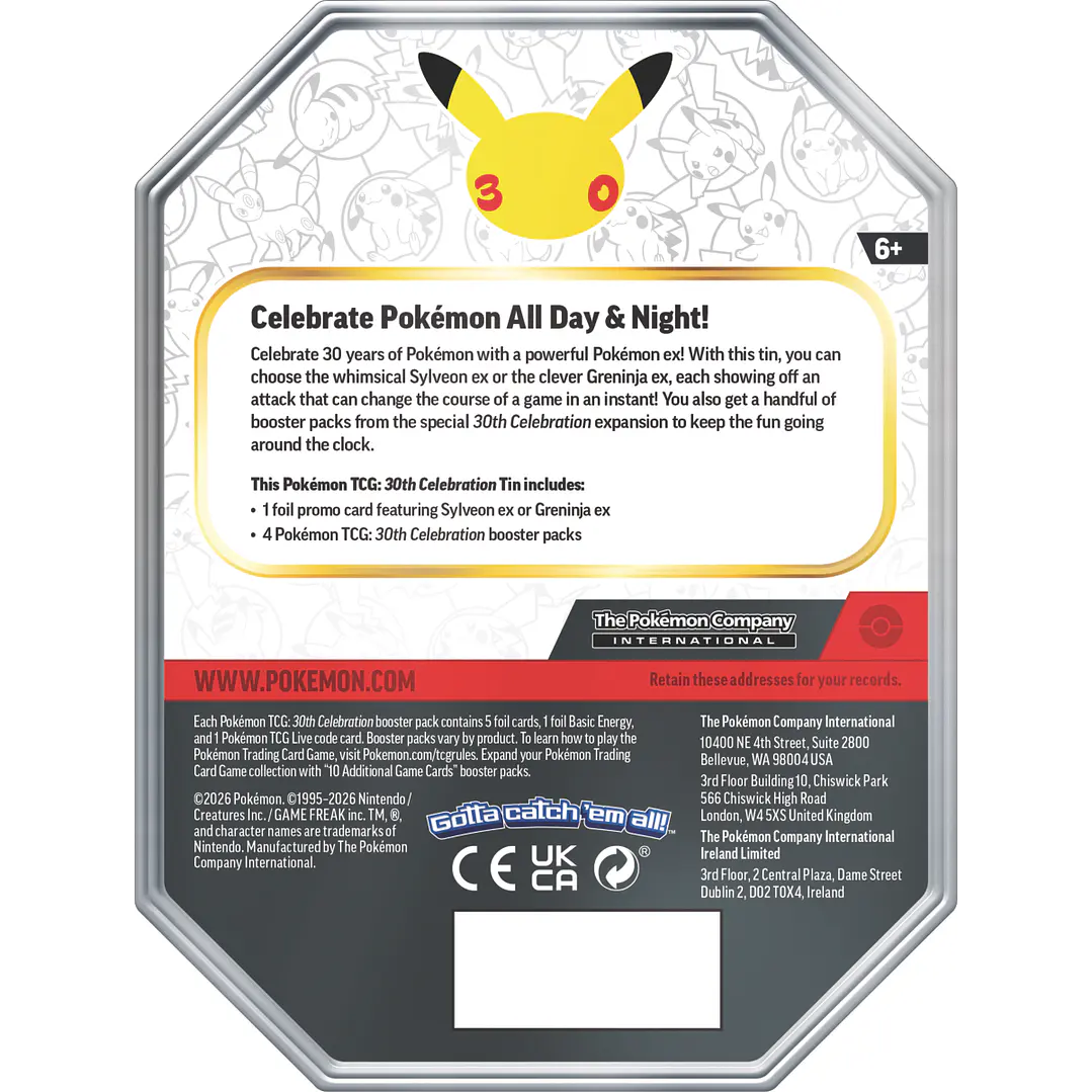 [PREVENTA 04/12/2026] Pokémon TCG: 30th Celebration Sylveon ex Tin - (INGLÉS) 2