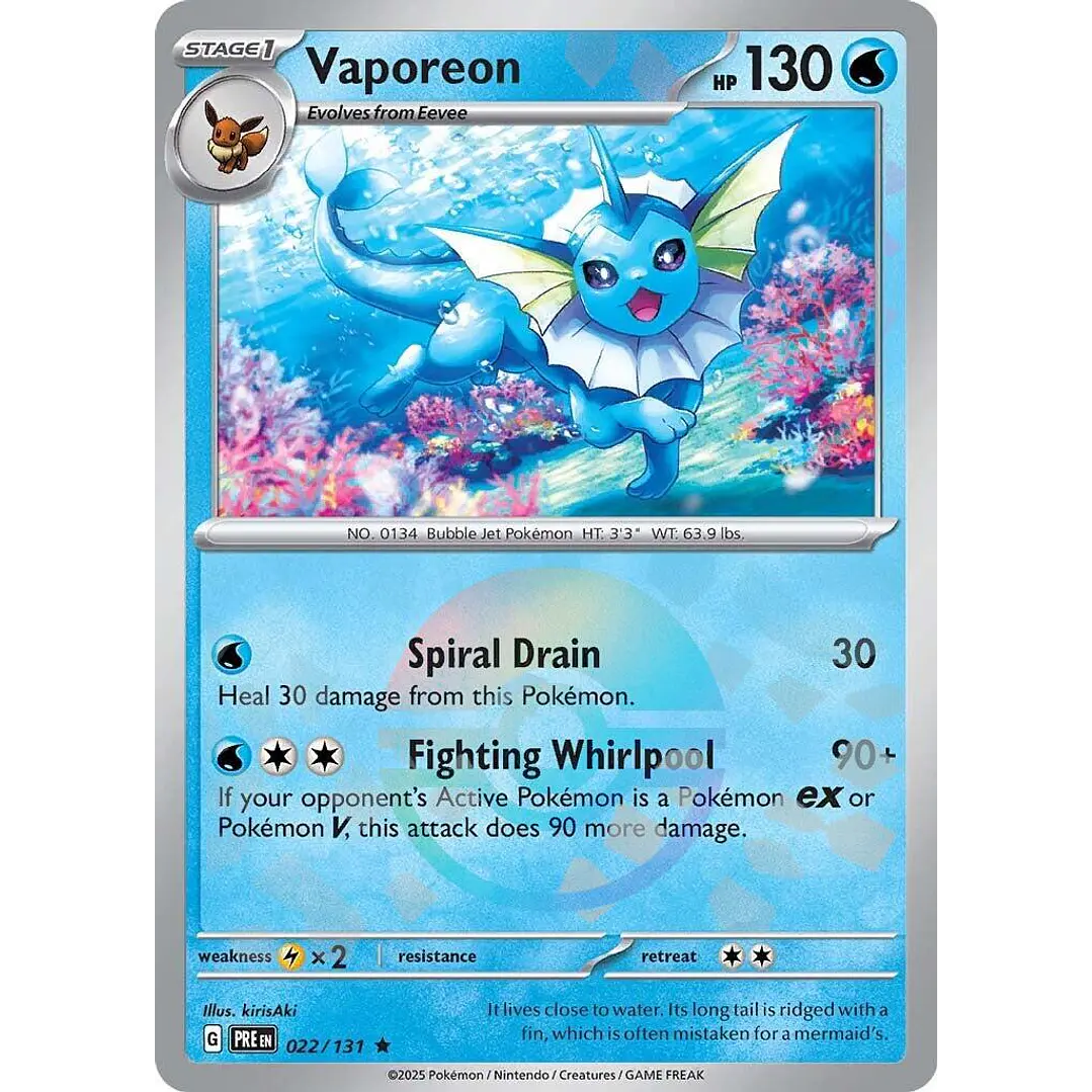 Vaporeon [Poke Ball] #22/131 Pokémon Prismatic Evolutions 1