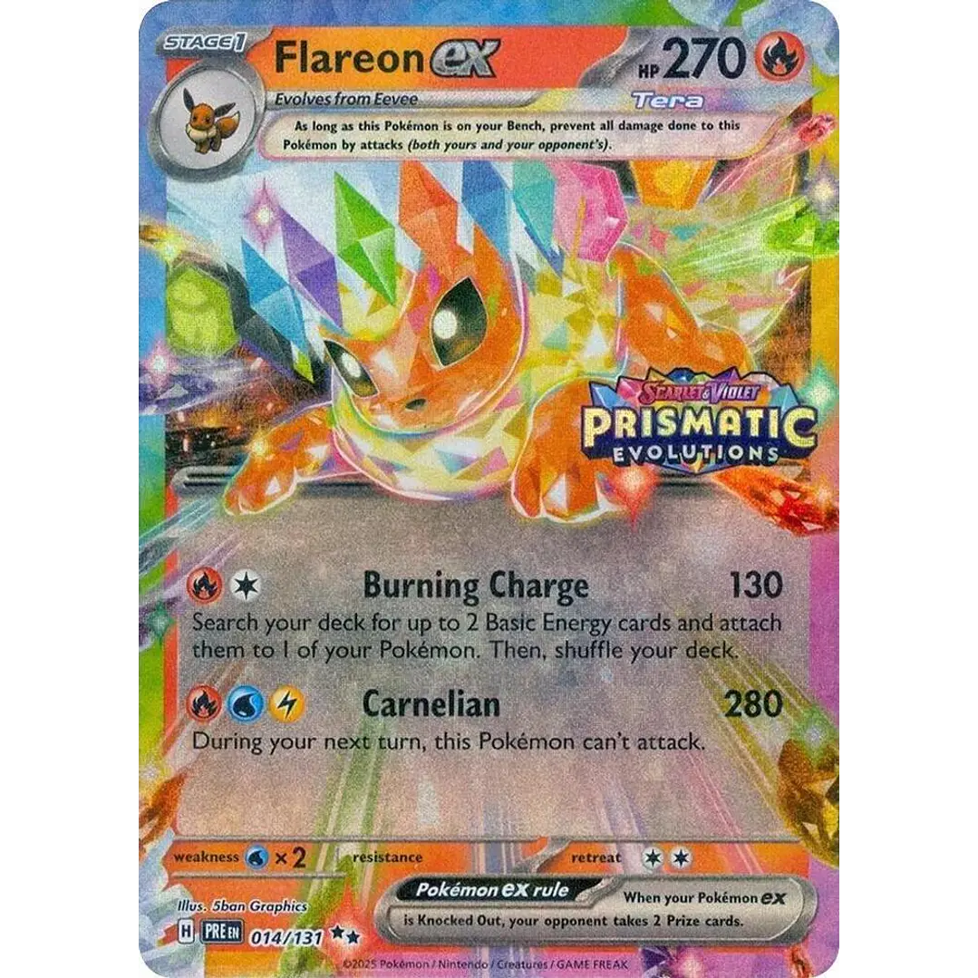 Flareon ex [Stamped] #14/131 Pokémon Prismatic Evolutions 1
