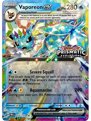 Vaporeon ex [Stamped] #23/131 Pokémon Prismatic Evolutions