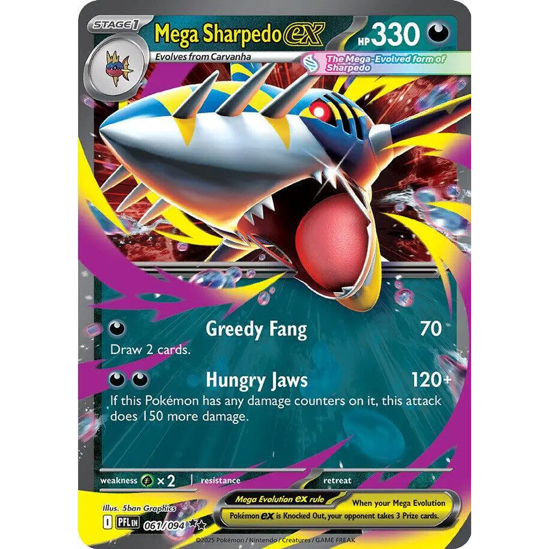 Mega Sharpedo ex #61/94 Phantasmal Flames 1