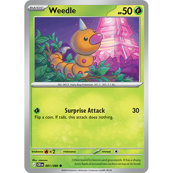 Weedle #1/86 Chaos Rising 1