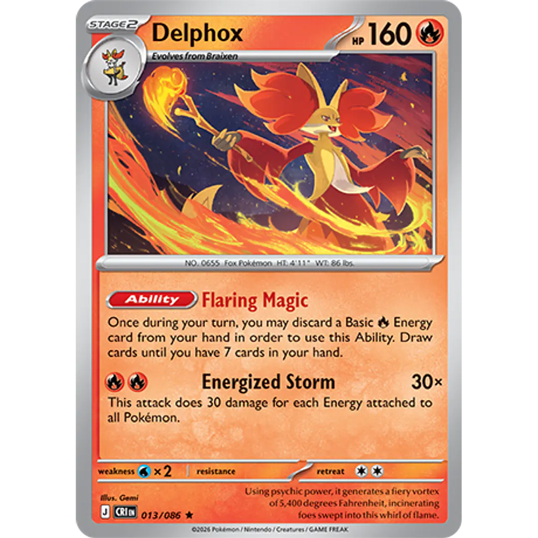 Delphox #13/86 Chaos Rising 1